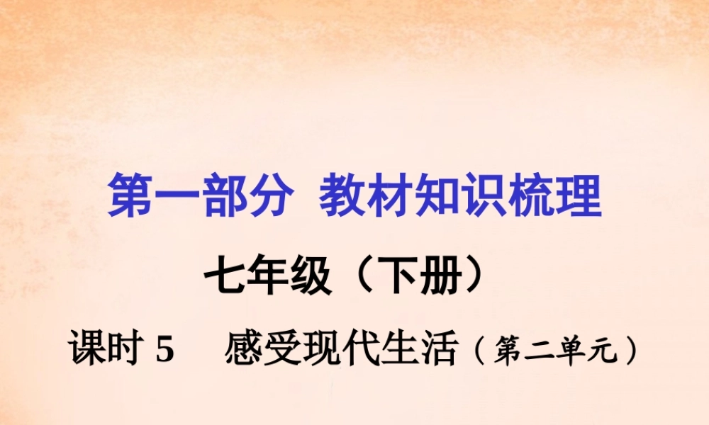 湖南中考政治 七下 第二单元 感受现代生活课件