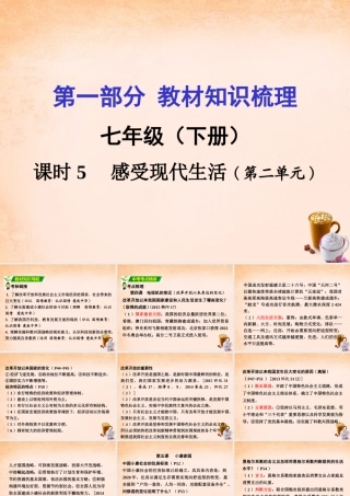 湖南中考政治 七下 第二单元 感受现代生活课件