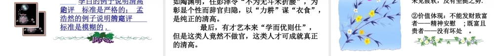 高中语文 漫话清高的课件 新人教版必修2 课件