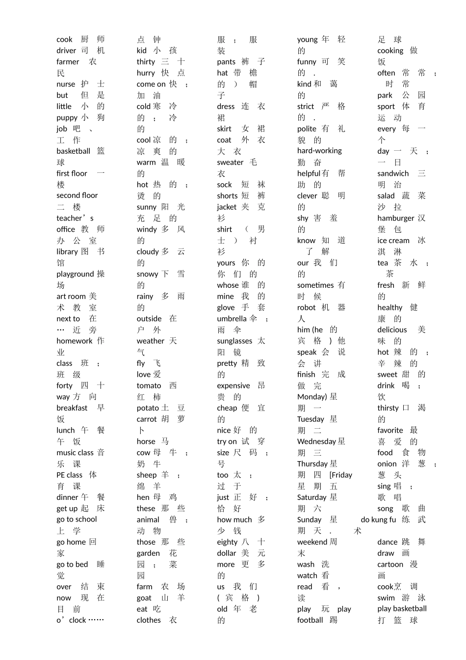 2016年pep小升初词汇表_第2页