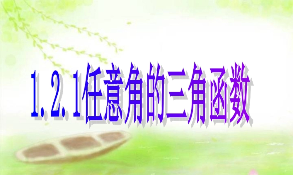 高中数学任意角的三角函数 课件 新人教A版必修4 课件