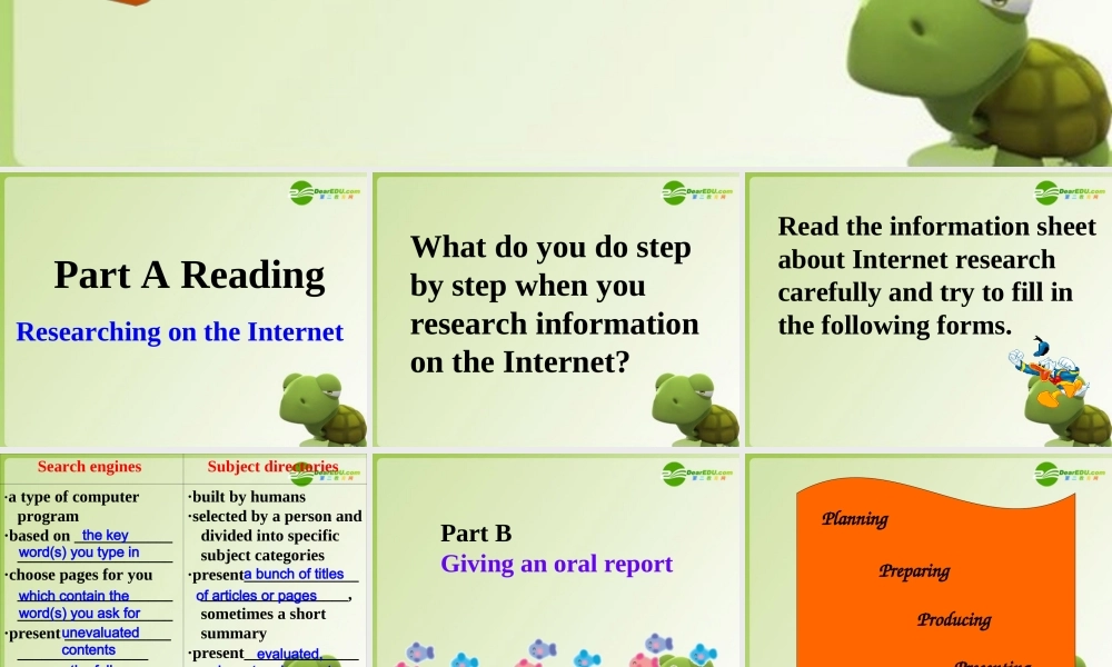 高中英语 Unit3 the world online-Project课件 牛津译林版选修7 课件