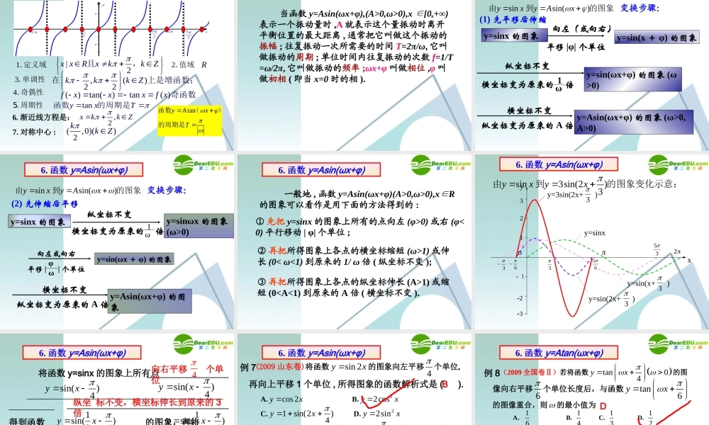 高考数学 第4讲-三角函数复习专题课件 新人教A版 课件