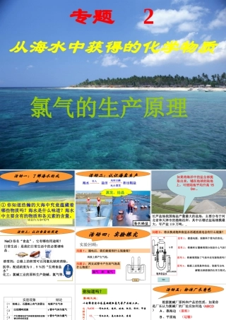 氯气的生产原理