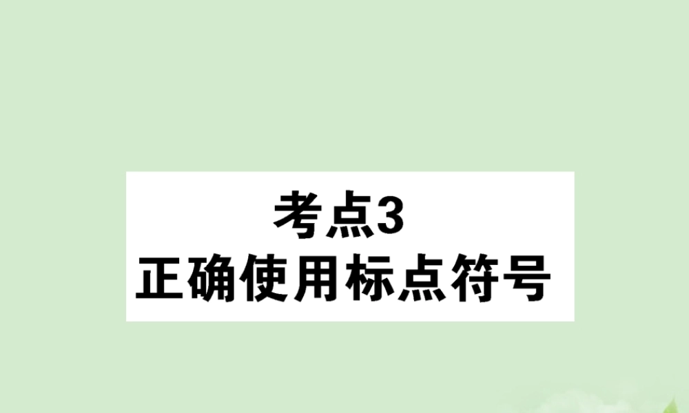 高考语文第一轮总复习 第一模块 考点3 正确使用标点符号课件