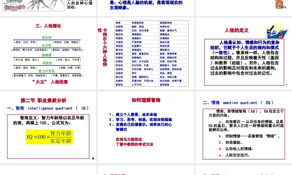 职业素质培养