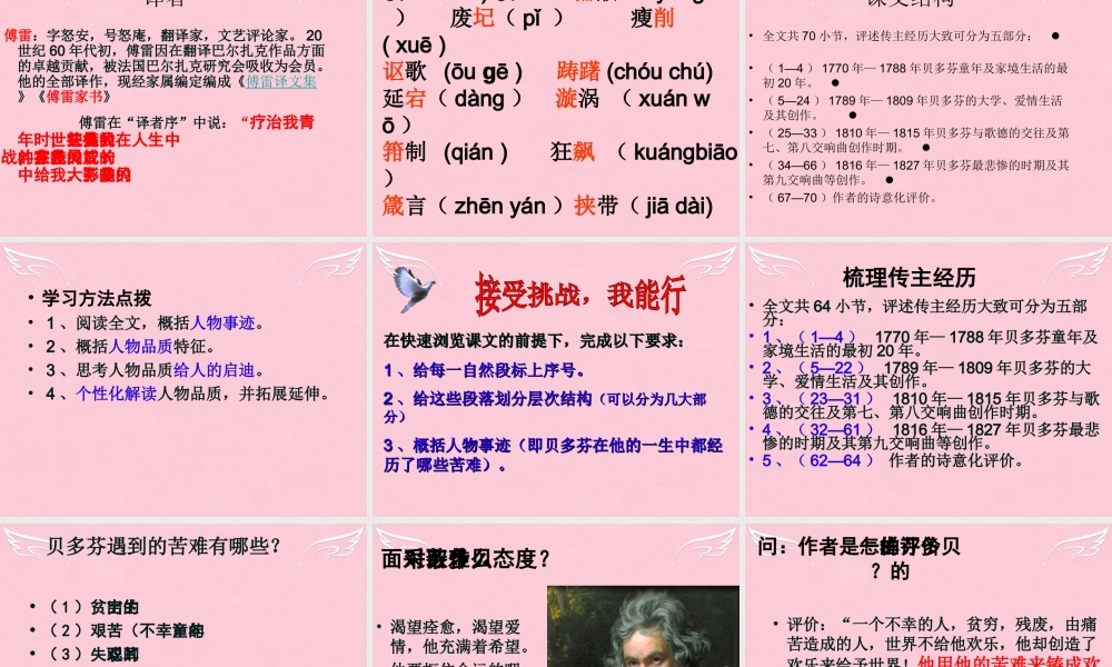 高中语文心心相印肝胆相照贝多芬传课件苏教版选修传记蚜 课件