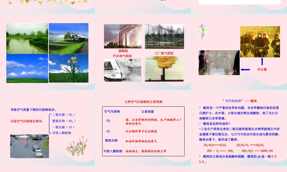 第四节  化学与环境保护课件 九年级化学下册 第十一单元 第四节 化学与环境保护课件 鲁教版