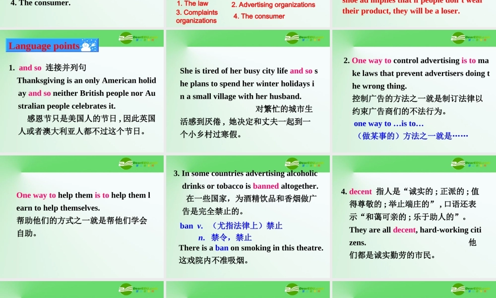 高中英语 Unit5Inside advertising-Using language课件 新人教选修9 课件