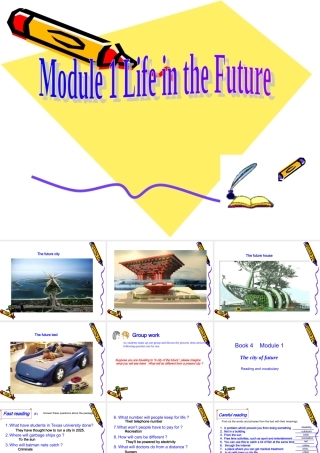 英语：Module 1(Life in the Future)课件(外研版必修4)1 课件