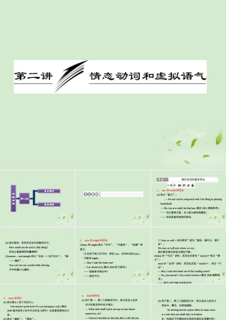 高考英语一轮复习 第二讲 情态动词和虚拟语气课件