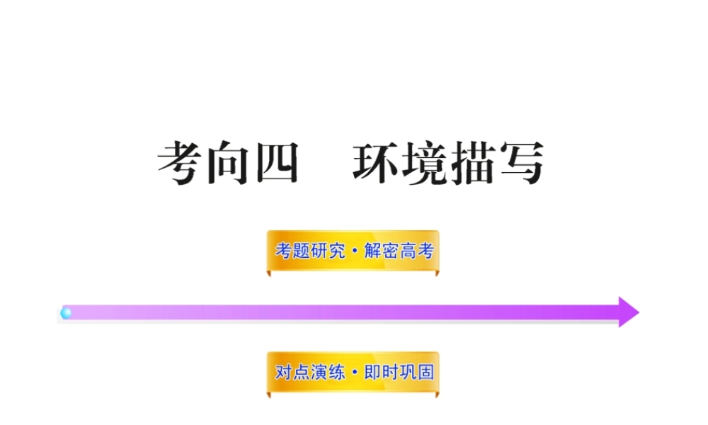 高中语文全程复习方略 3214 环境描写课件 新人教版 (湖南专用) 课件