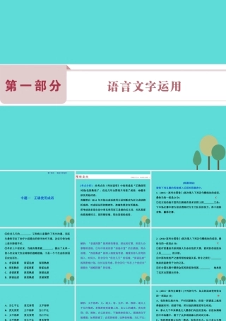 高考语文总复习第1部分语言文字运用专题1正确使用成语课件新人教版 课件