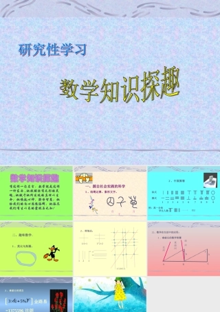 高中数学研究性学习 数学知识探趣 课件