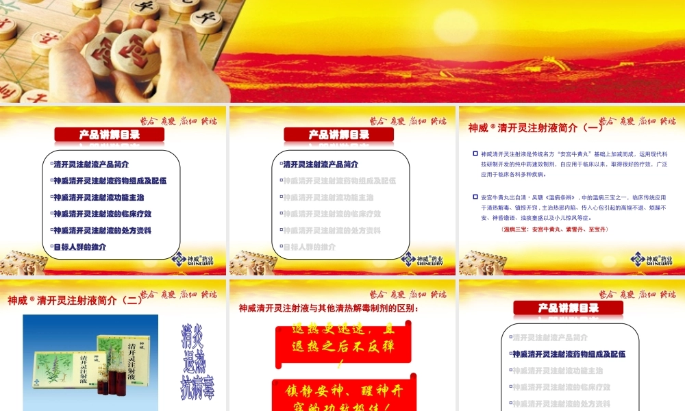 清开灵注射液产品知识讲解片