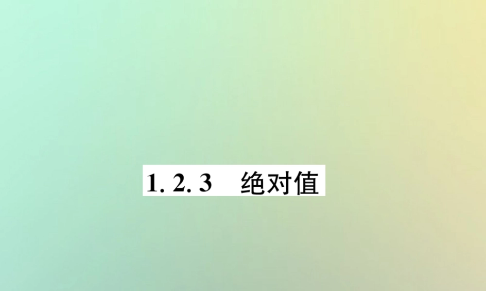 秋七年级数学上册 第1章 有理数 1.2 数轴、相反数与绝对值 1.2.3 绝对值习题课件 (新版)湘教版 课件