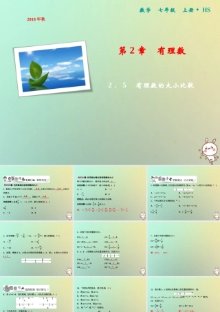 秋七年级数学上册 第2章 有理数 2.5 有理数的大小比较课件 (新版)华东师大版 课件