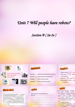 秋八年级英语上册 Unit 7 Will people have robots Section B(2a 2e)课件 (新版)人教新目标版 课件