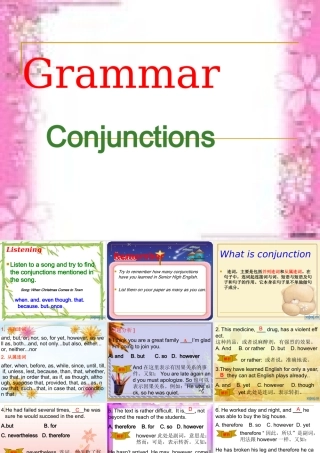 高中英语优秀课件：Conjunctions 课件