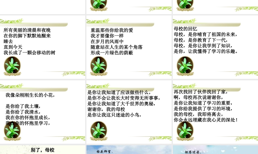 《再见了母校》课件