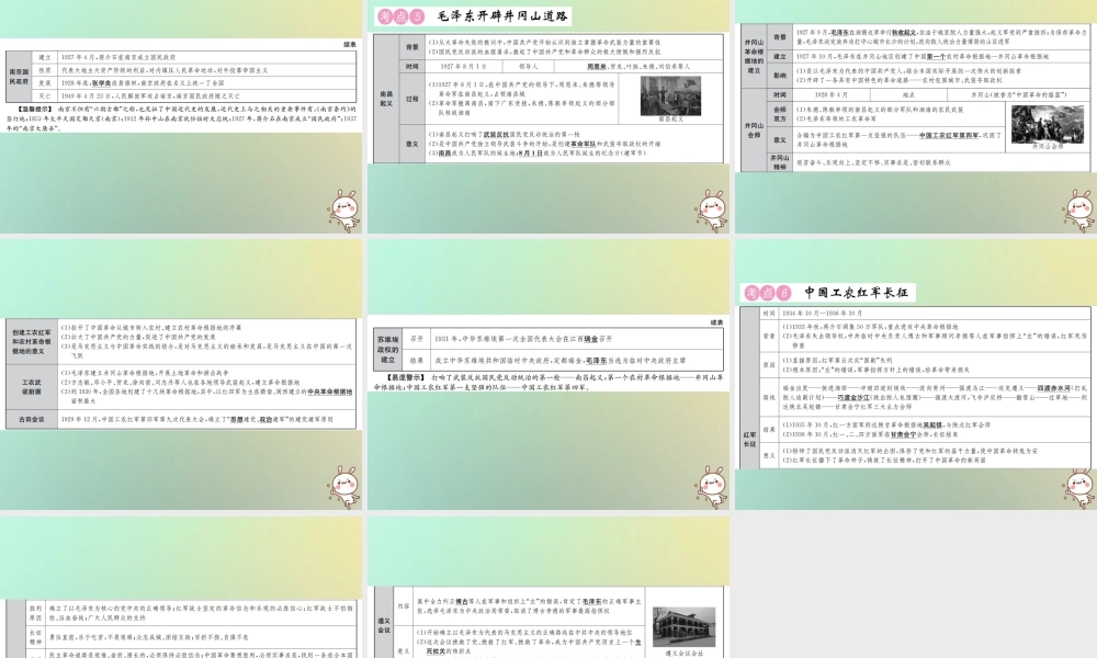 秋中考历史总复习突破 第三讲 新民主主义革命的开始、从国共合作到国共对峙课件