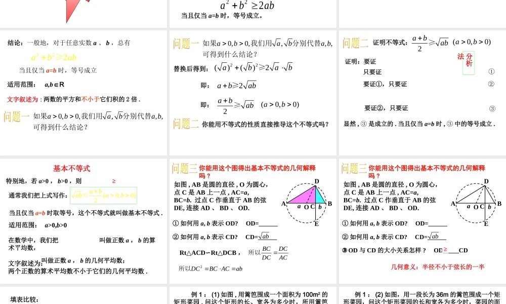 高中数学 3.4 基本不等式课件 新人教A版必修5 课件