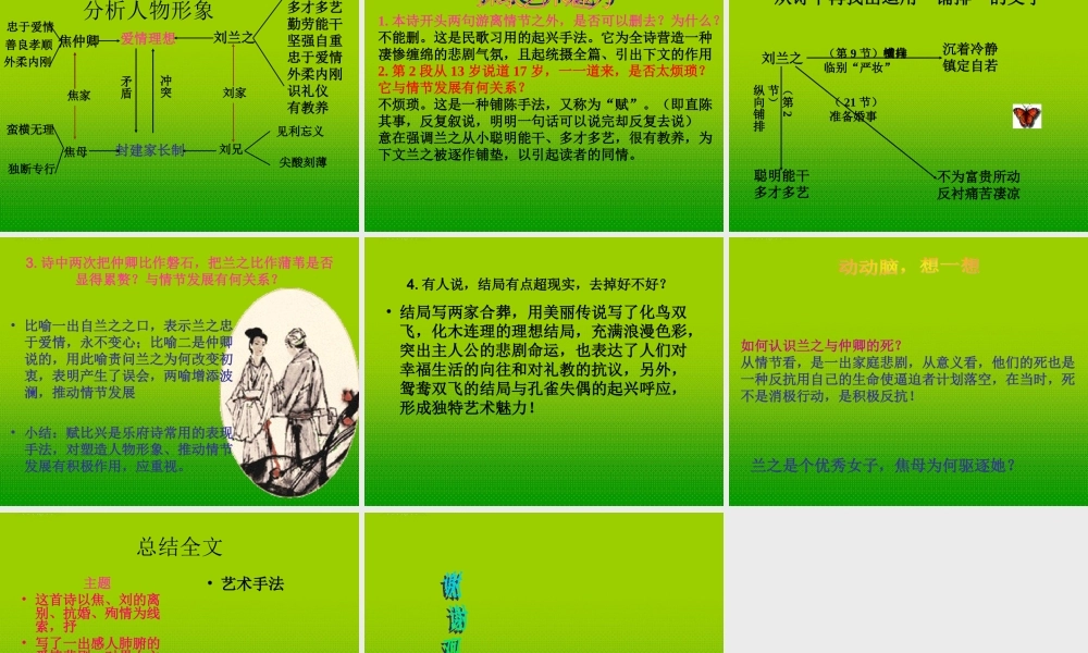 高中语文(孔雀东南飞)课件2 鲁人版必修5 课件