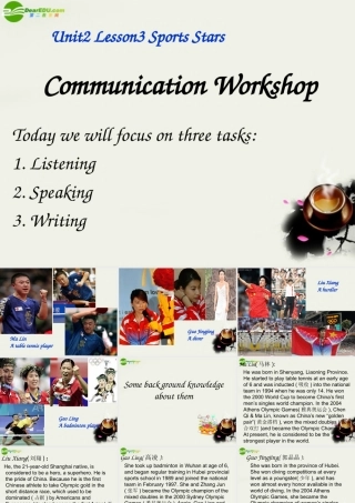 高中英语 Unit2 Lesson3 Sports Stars 课件 北师大版必修1 课件