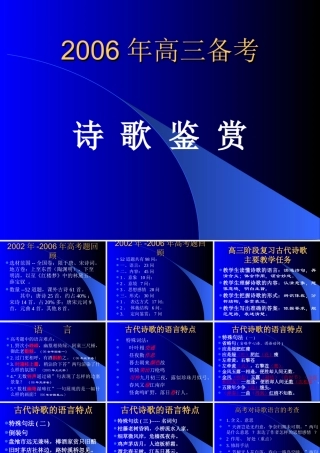 河北省石家庄市诗歌鉴赏高考语文复习课件 新课标 人教版 课件