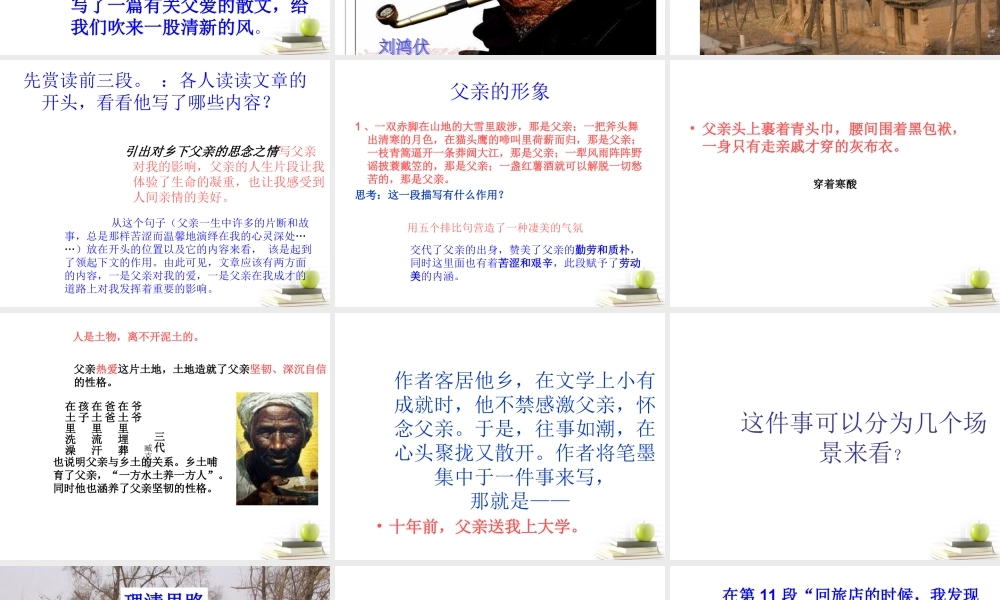 语文 1.5(父亲)课件 苏教版选修(现代散文选读) 课件