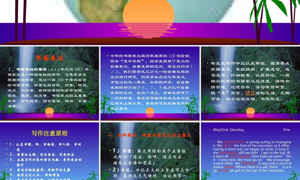 高考英语考前写作指导 88 课件