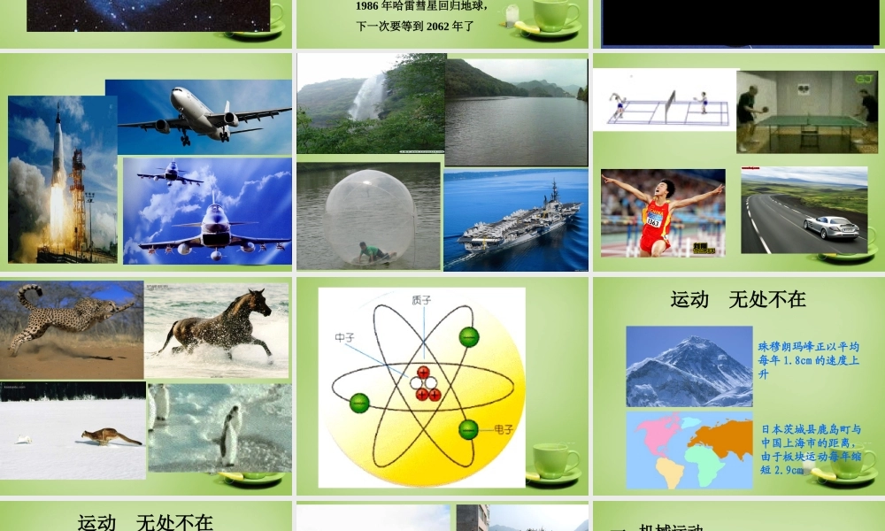 秋八年级物理上册 1.1 运动的描述课件 鲁教版 课件