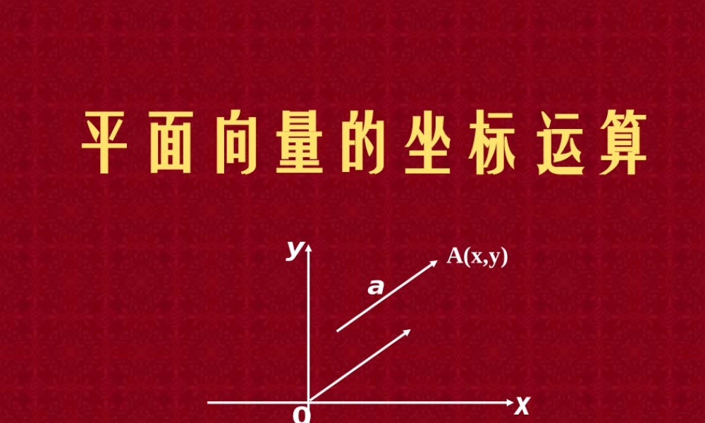 高中数学说课比赛课件 平面向量的坐标运算 课件