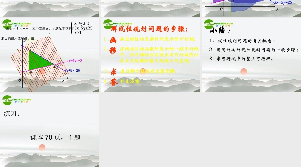 高二数学 简单的线性规划课件2 大纲人教版 课件