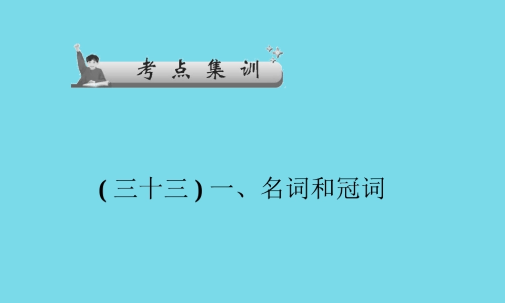 高考英语一轮总复习 一、名词和冠词考点集训课件 牛津译林版 课件