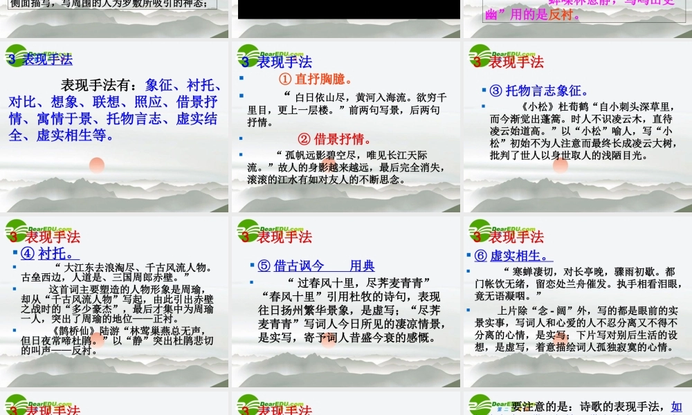 高考语文 诗歌鉴赏复习课件 新人教版 课件