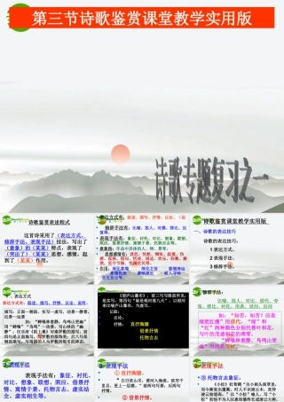 高考语文 诗歌鉴赏复习课件 新人教版 课件