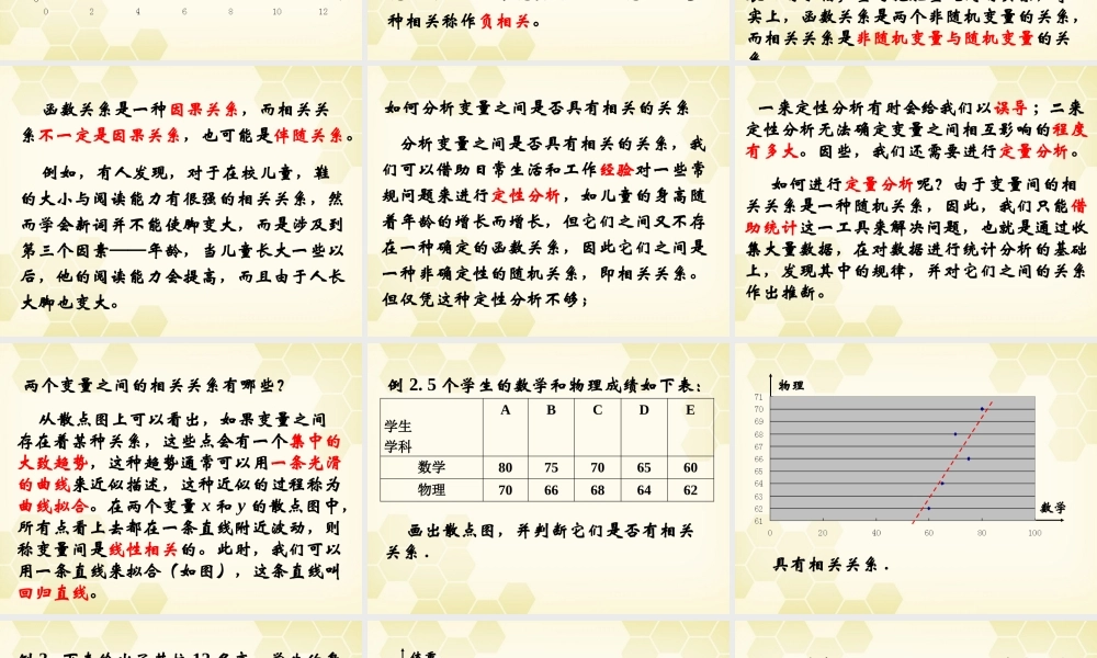 高中数学 231(变量间的相互关系)课件 新人教B版必修3 课件