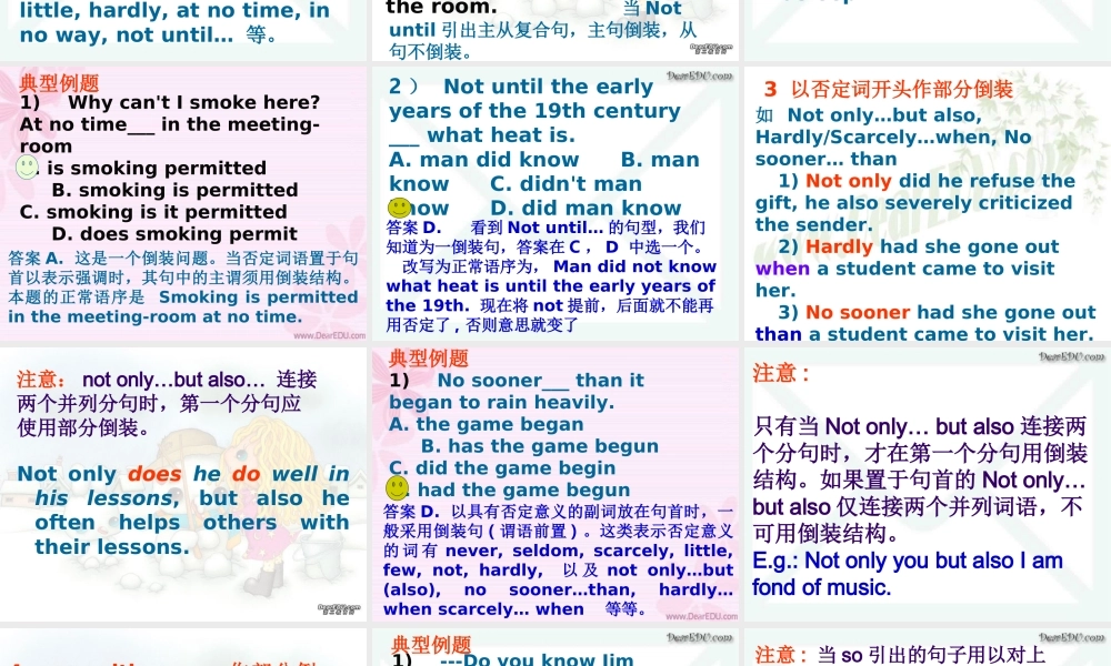 高三英语复习 倒装句 新课标 人教版 课件