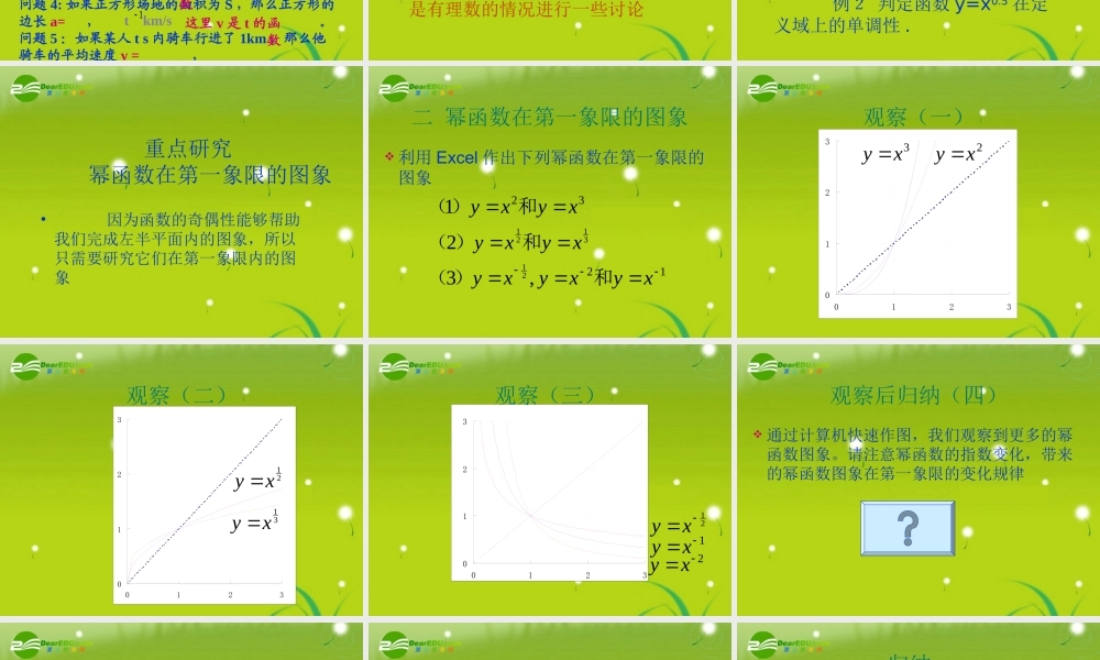 高中数学 第二章第四节(幂函数)优质课件 苏教版必修1 课件