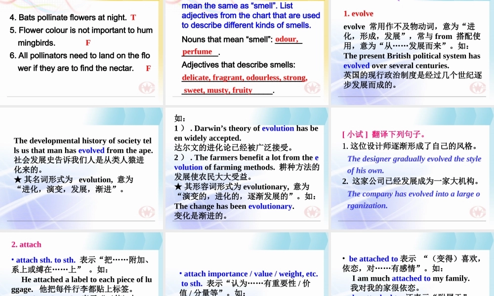 高中英语 Exploring plants-Using language课件 新人教版选修9 课件
