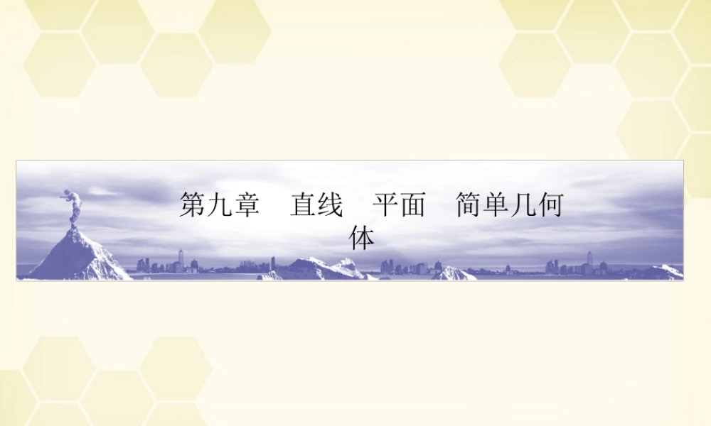 高考数学总复习 9.1直线平面简单几何体课件 文 大纲人教版 课件