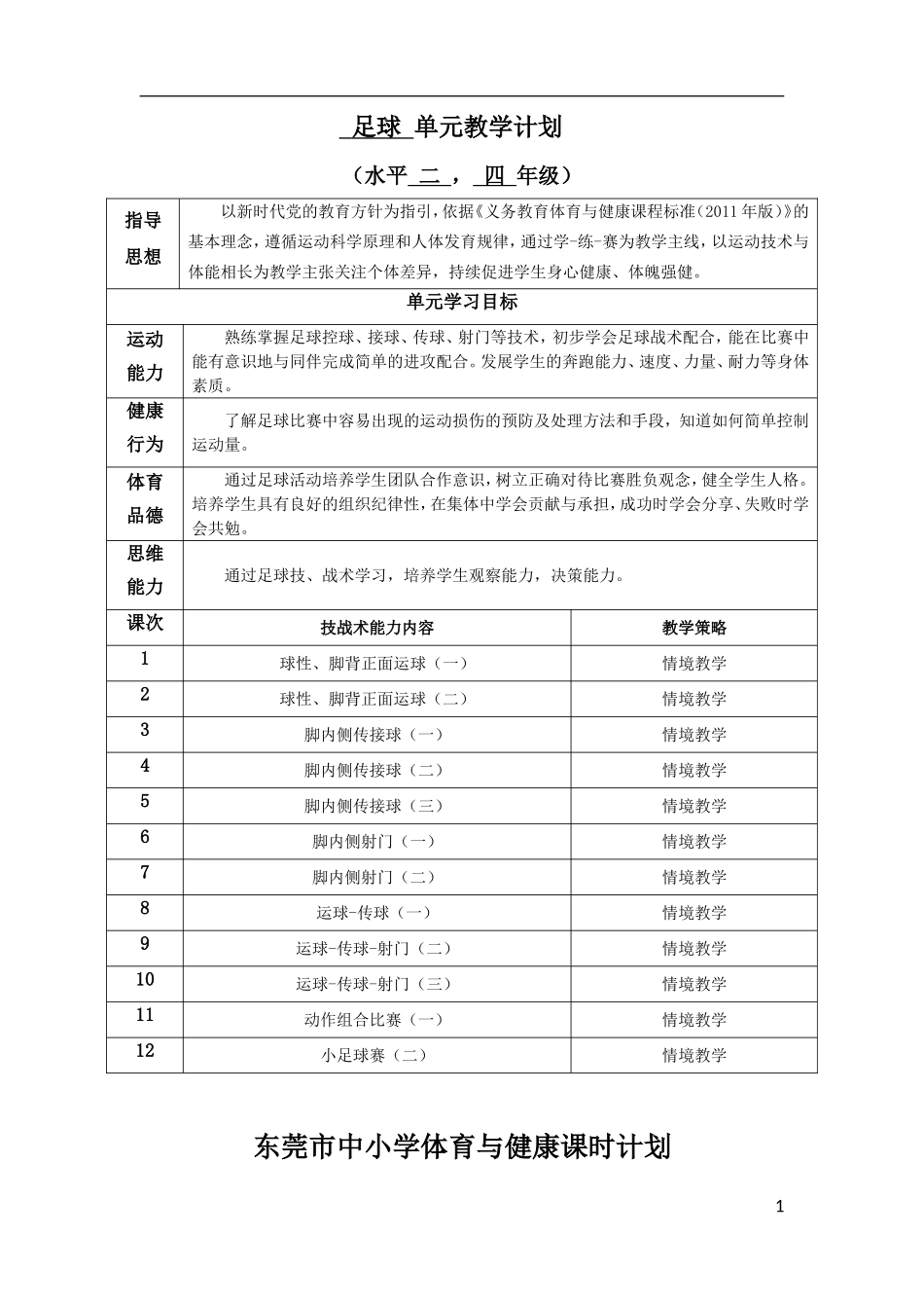 足球核心素养教学设计_第1页