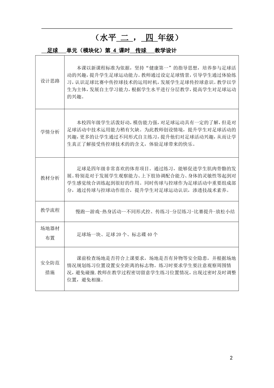 足球核心素养教学设计_第2页