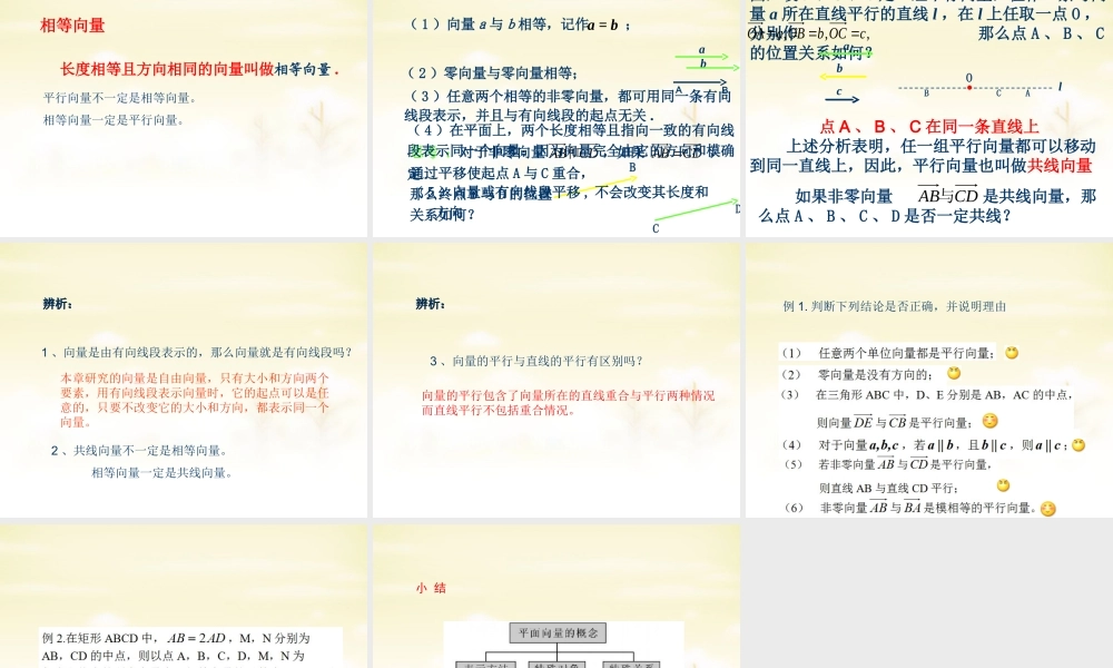 高中数学 2.1平面向量的实际背景及基本概念课件 新人教A版必修4 课件