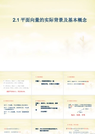 高中数学 2.1平面向量的实际背景及基本概念课件 新人教A版必修4 课件