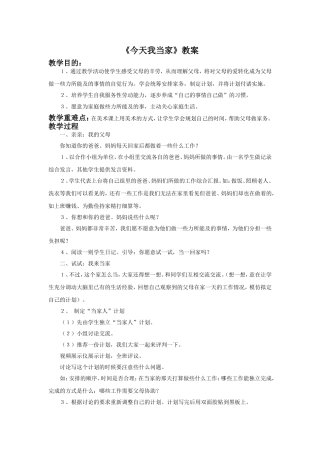 《今天我当家》教案