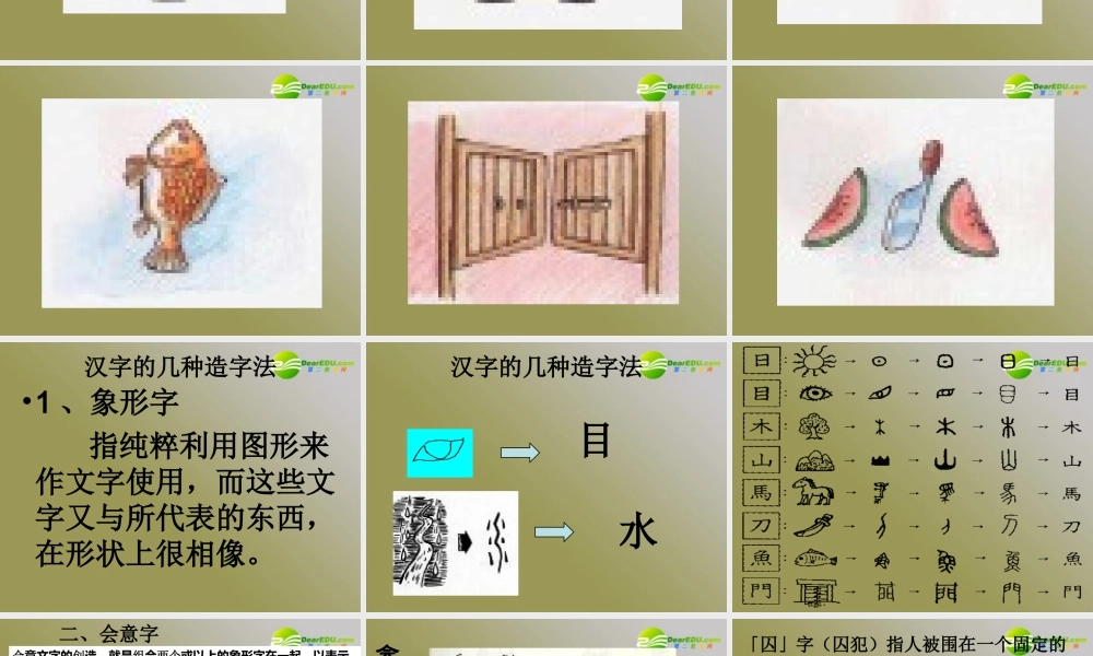 高考语文 汉字的造字法复习课件 新人教版 课件