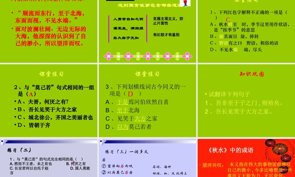 高中语文秋水课件2 苏教版 必修3 课件