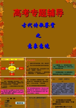 高考语文专题复习 古代诗歌鉴赏之意象意境 课件 ppt 课件